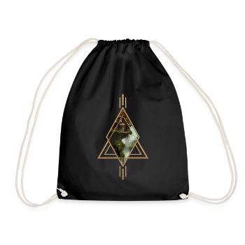 Awesome city on the rock with fairies. - Drawstring Bag - black - Front