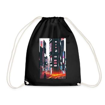 Tokyo City City Cyber Punk Future Sci-Fi Asia - Drawstring Bag - black - Front