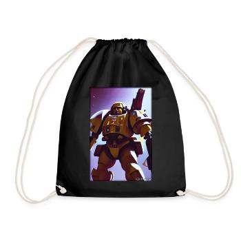 Kampfbot Robot Super Soldier Machine Warrior - Drawstring Bag - black - Front