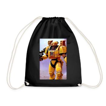 Kampfbot Robot Super Soldier Machine Warrior - Drawstring Bag - black - Front