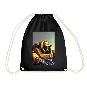 Kampfbot Robot Super Soldier Machine Warrior - Drawstring Bag - black - Front
