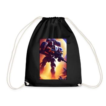 Kampfbot Robot Super Soldat Machine Guerrier - Sac de sport léger - noir - Devant