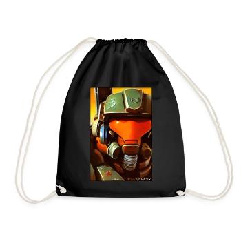 Kampfbot Robot Super Soldier Machine Warrior - Drawstring Bag - black - Front
