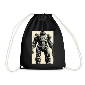 Kampfbot Robot Super Soldat Machine Guerrier - Sac de sport léger - noir - Devant