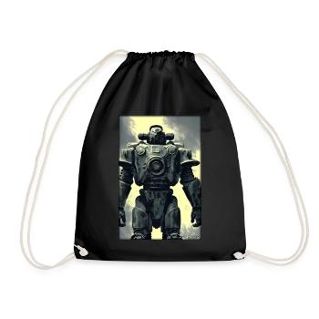 Kampfbot Roboter Supersoldat Maschine Krieger - Turnbeutel - Schwarz - Vorne