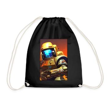 Kampfbot Robot Super Soldat Machine Guerrier - Sac de sport léger - noir - Devant