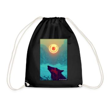 Loup Animal Motif Nature Faune Mystique Sauvage - Sac de sport léger - noir - Devant