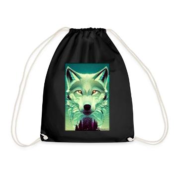Loup Animal Motif Nature Faune Mystique Sauvage - Sac de sport léger - noir - Devant