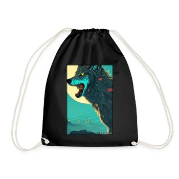 Loup Animal Motif Nature Faune Mystique Sauvage - Sac de sport léger - noir - Devant