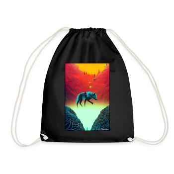 Loup Animal Motif Nature Faune Mystique Sauvage - Sac de sport léger - noir - Devant