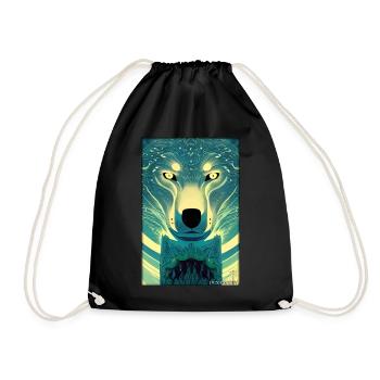 Loup Animal Motif Nature Faune Mystique Sauvage - Sac de sport léger - noir - Devant