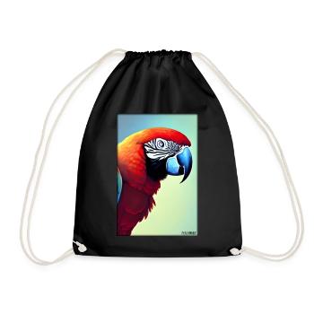 Parrot Parrot Bird Birds Macaw Animal Wildlife - Drawstring Bag - black - Front