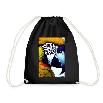 Parrot Parrot Bird Birds Macaw Animal Wildlife - Drawstring Bag - black - Front
