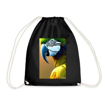Parrot Parrot Bird Birds Macaw Animal Wildlife - Drawstring Bag - black - Front