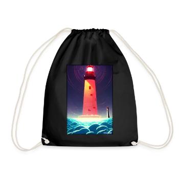 lighthouse sea light North Sea Baltic Sea holiday beach - Drawstring Bag - black - Front