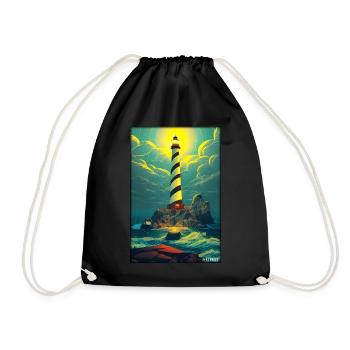 lighthouse sea light North Sea Baltic Sea holiday beach - Drawstring Bag - black - Front