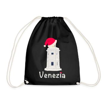 Weihnachten Venedig Leuchtturm SanGiorgio Maggiore - Turnbeutel - Schwarz - Vorne