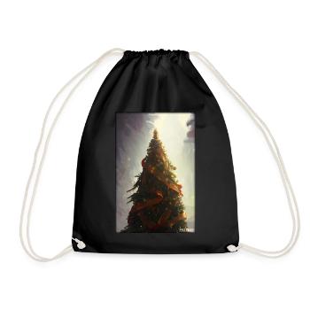 Weinachten Weihnachtsbaum weihnachtlich Winter - Turnbeutel - Schwarz - Vorne