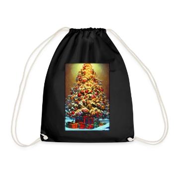 Weinachten Weihnachtsbaum weihnachtlich Winter - Turnbeutel - Schwarz - Vorne