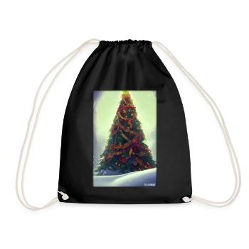 Weinachten Weihnachtsbaum weihnachtlich Winter - Turnbeutel - Schwarz - Vorne