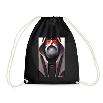 Weihnachtsmann Weihnachten Zukunft Cyber Neon Punk - Turnbeutel - Schwarz - Vorne