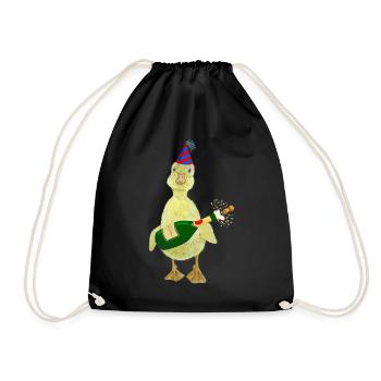 Fête poussin Kücken anniversaire - Sac de sport léger - noir - Devant