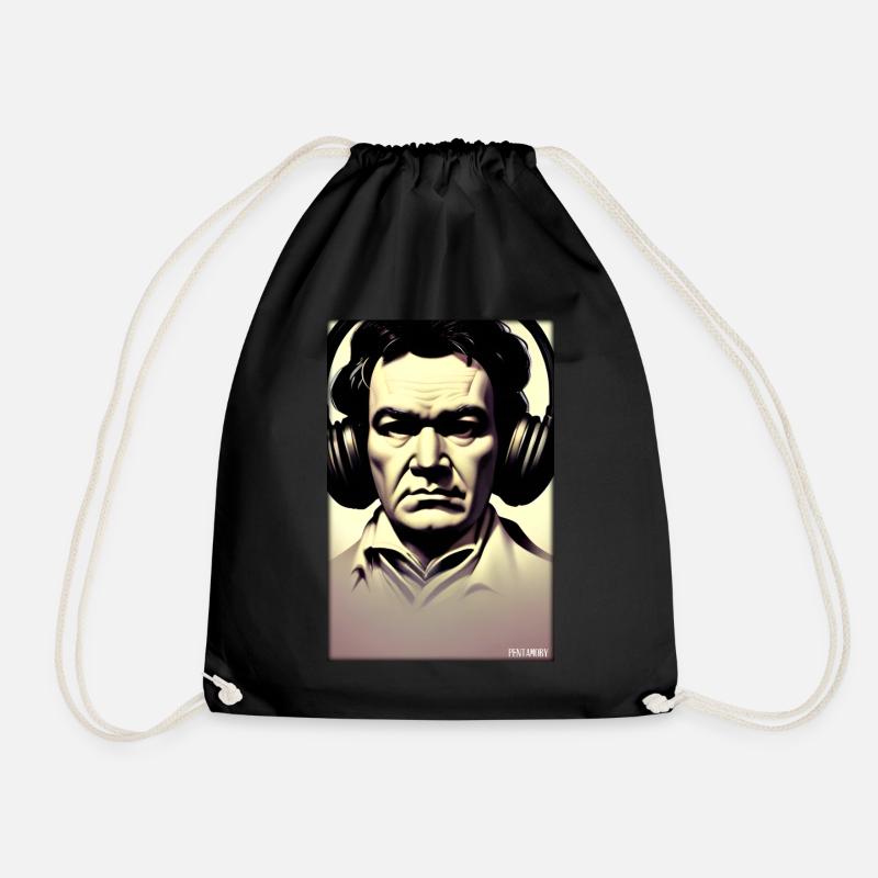 Ludwig van Beethoven DJ Kopfhörer Musik Party - Turnbeutel - Schwarz