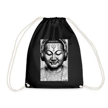 Bouddha Wisdom Professeur DJ Casque Musique Party - Sac de sport léger - noir - Devant