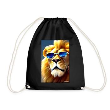 Lunettes de soleil Lion Big Cat Animal sauvage Tête de lion - Sac de sport léger - noir - Devant