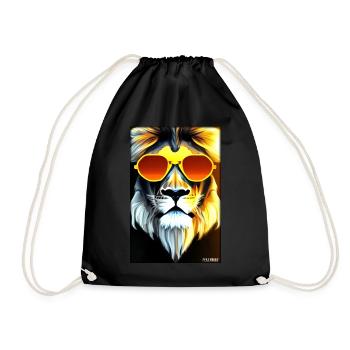 Lunettes de soleil Lion Big Cat Animal sauvage Tête de lion - Sac de sport léger - noir - Devant