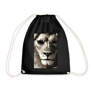Lunettes de soleil Lion Big Cat Animal sauvage Tête de lion - Sac de sport léger - noir - Devant