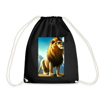 Lunettes de soleil Lion Big Cat Animal sauvage Tête de lion - Sac de sport léger - noir - Devant