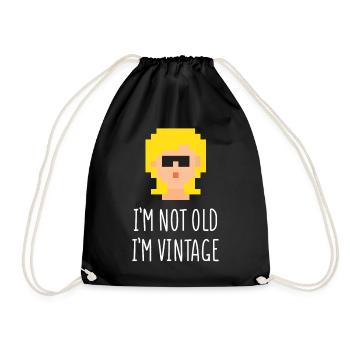 I'm Not Old, I'm Vintage - Drawstring Bag - black - Front