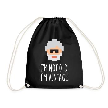 Ich bin nicht alt Ich bin Vintage - Turnbeutel - Schwarz - Vorne