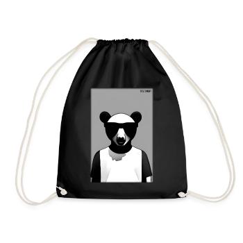 Bear Sunglasses Wildlife Forest Animals Wilderness - Drawstring Bag - black - Front