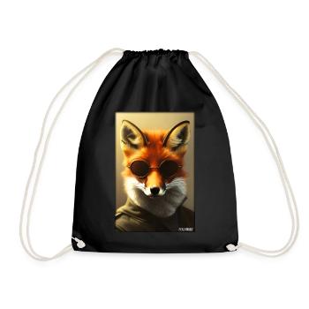 Fox Sunglasses Wildlife Forest Animals Wilderness - Drawstring Bag - black - Front