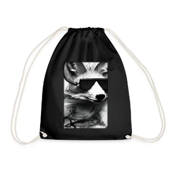 Fox Sunglasses Wildlife Forest Animals Wilderness - Drawstring Bag - black - Front