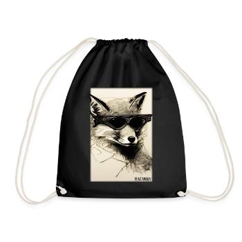 Fox Sunglasses Wildlife Forest Animals Wilderness - Drawstring Bag - black - Front