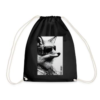 Fox Sunglasses Wildlife Forest Animals Wilderness - Drawstring Bag - black - Front