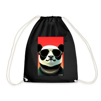 Panda Sonnenbrille Tierwelt Waldtier Tiere Wildnis - Turnbeutel - Schwarz - Vorne