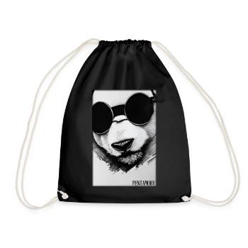 Panda Sonnenbrille Tierwelt Waldtier Tiere Wildnis - Turnbeutel - Schwarz - Vorne