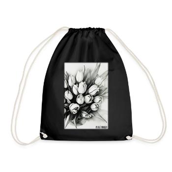 Tulip Lily Family Flower Spring Meadow Green - Drawstring Bag - black - Front