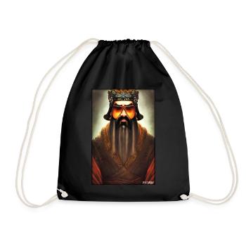 Confucius sunglasses philosopher China Asia - Drawstring Bag - black - Front
