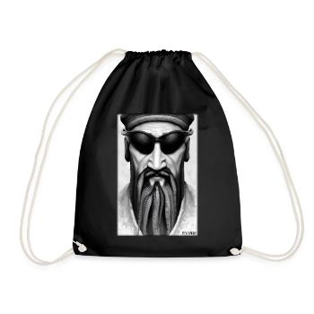 Confucius sunglasses philosopher China Asia - Drawstring Bag - black - Front