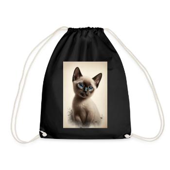 Siamese kitten - Drawstring Bag - black - Front