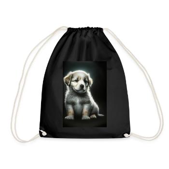 Chiot blanc - Sac de sport léger - noir - Devant