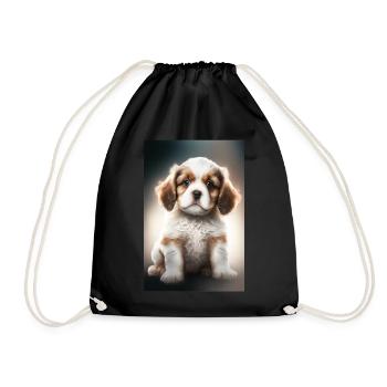 Chiot Cavalier King Charles - Sac de sport léger - noir - Devant