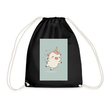 Happy baby unicorn - Drawstring Bag - black - Front