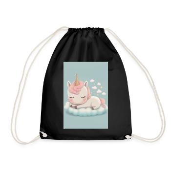 Bébé licorne - Sac de sport léger - noir - Devant