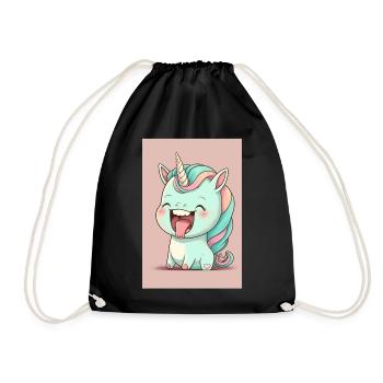 Bébé licorne - Sac de sport léger - noir - Devant